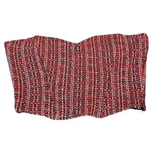 Zara Red and Black Tweed corset Top